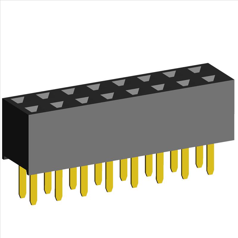 2.00mm PCB Socket Double Rows Straight Dip Type.(H=4.30)